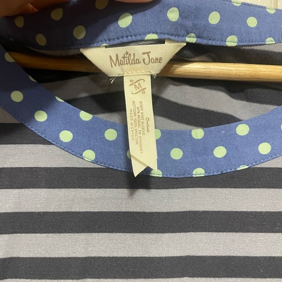 Matilda Jane Let's Get Lost Blouse Striped & Polka Dot Scoop Neck Women's M - Picture 4 of 7